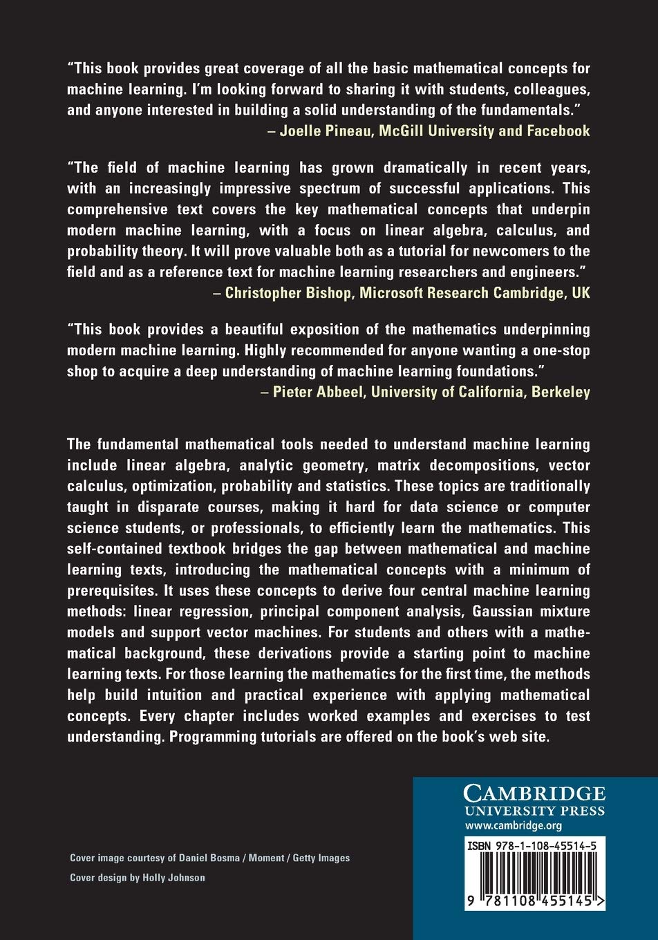 Mathematics for Machine Learning Mathematics for Machine Learning Paperback eTextbook Hardcover