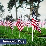 AhfuLife 15pcs American Flags on Sticks 30cm White Pole Hand Held Flags view 6