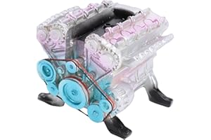POCREATION Simulated Engine Model Sculpture, Hand Painted Industrial Ornament for Car Lovers and Engineers, Perfect Desktop D