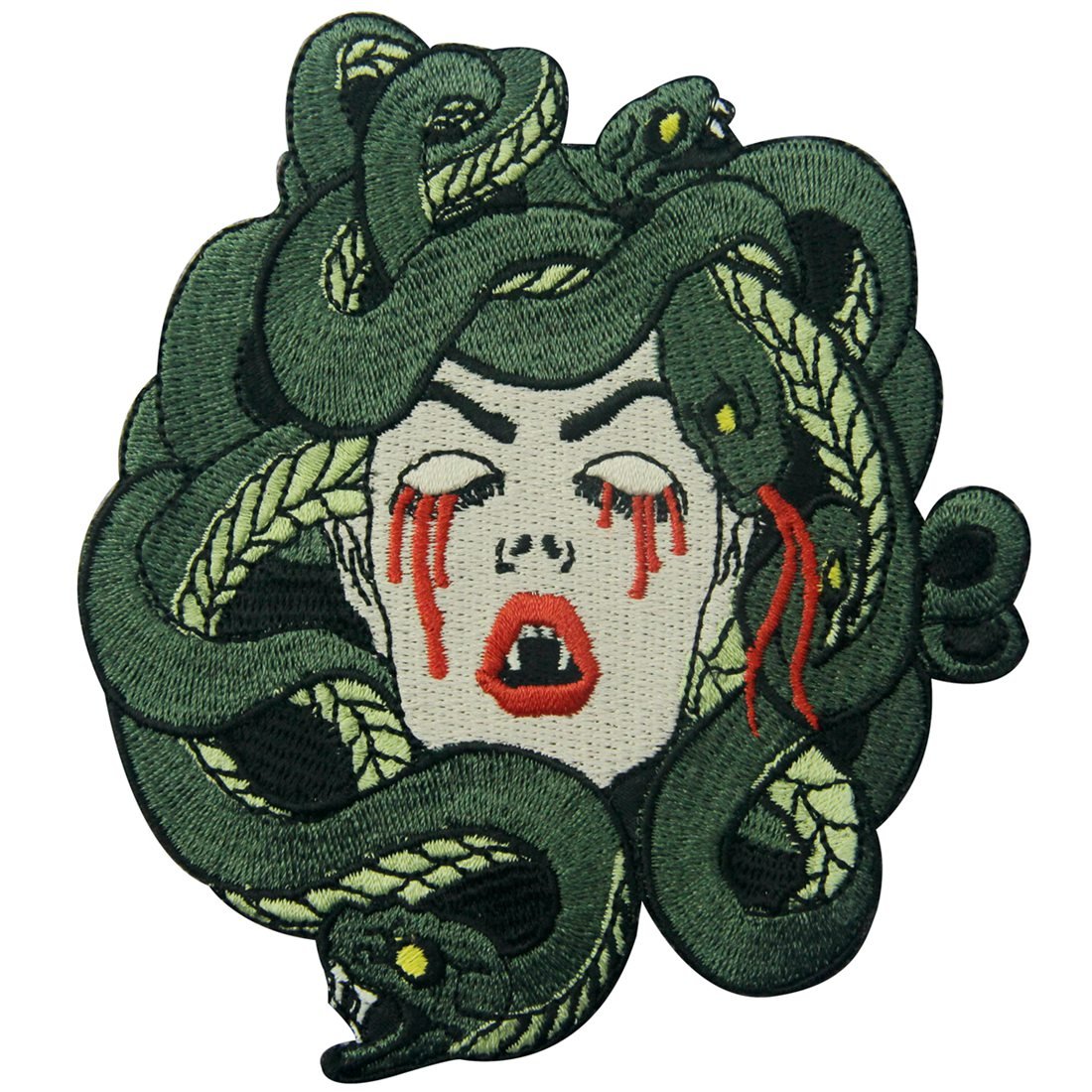 The Bleeding Medusa Embroidered Badge Iron On Sew On Patch