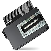 iwantit Pop Up Wallet for Men, Slim Minimalist Credit Card Holder with Money Clip - Man Metal Aluminum Wallet RFID Blocking, Smart Tactical Wallet for Men, Gift for Men (Gungrey)