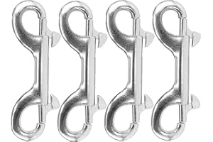 Atibin Ended Double Bolt Snaps Large Stainless Steel Bolt Snap Hooks Clips Trigger Snap Bolt Hook 3.9 inch 4Pcs