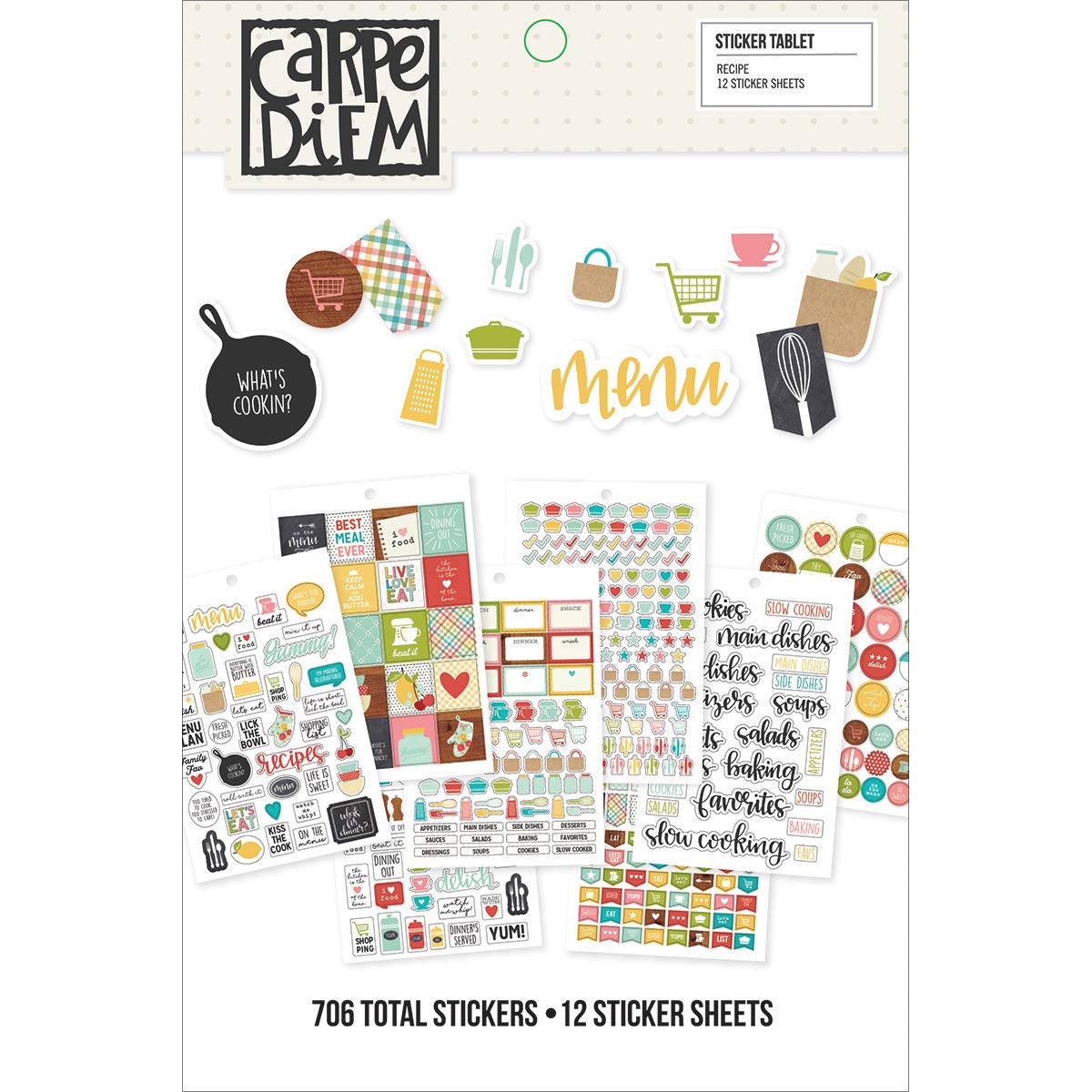 Simple Stories Recipe Sticker Tablet, Multicoloured,20.9 x 14 x 0.4 cm