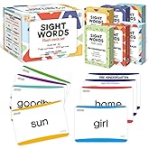 Springflower 600 Sight Words Flash Cards, Dolch & Fry High Frequency Flash Cards for Kindergarten Homeschool Supplies, Games for Kids Pre-K, 1st, 2nd, 3rd Grade