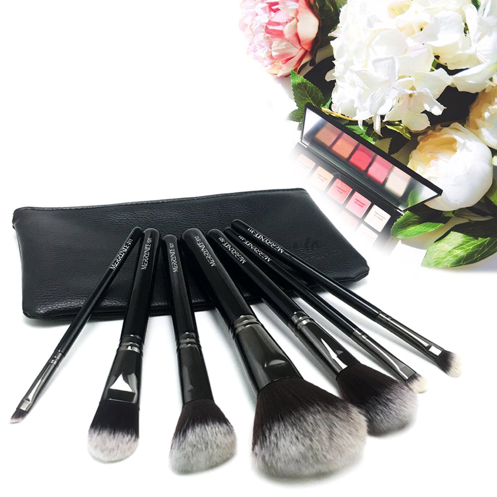 7pcs Makeup Brush Set, Premium Cosmetic Starter Brushes Kit Great for Daily Makeup Needs, Including Foundation Blush Face Powder Blending Eye shadow Eyebrow