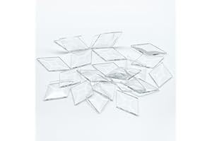 GONGWANTON 1.5 x 2.5 Inch Beveled Glass Squares (30 Pieces) for Stained Glass Art & Design (1.5 x 2.5 Inches)