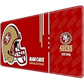 Large Gaming Mouse Pad, Extended Desk Mousepad with Stitched Edges, Football Computer Keyboard Pad,Yellow Red Design for Sport Fans, 31.5 x 11.8 in