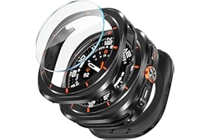 LETOID 3 in 1 Metal Case for Samsung Galaxy Watch Ultra/Ultra 2 Screen Protector 47mm, Stainless Steel Protective Bumper Face, Hard PC Back Cover and 9H Tempered Glass Film for 7 Ultra & 8 Ultra