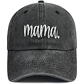SHANVANKE Funny Mama Hat for Women, Adjustable Washed Cotton Embroidered Mom Baseball Cap