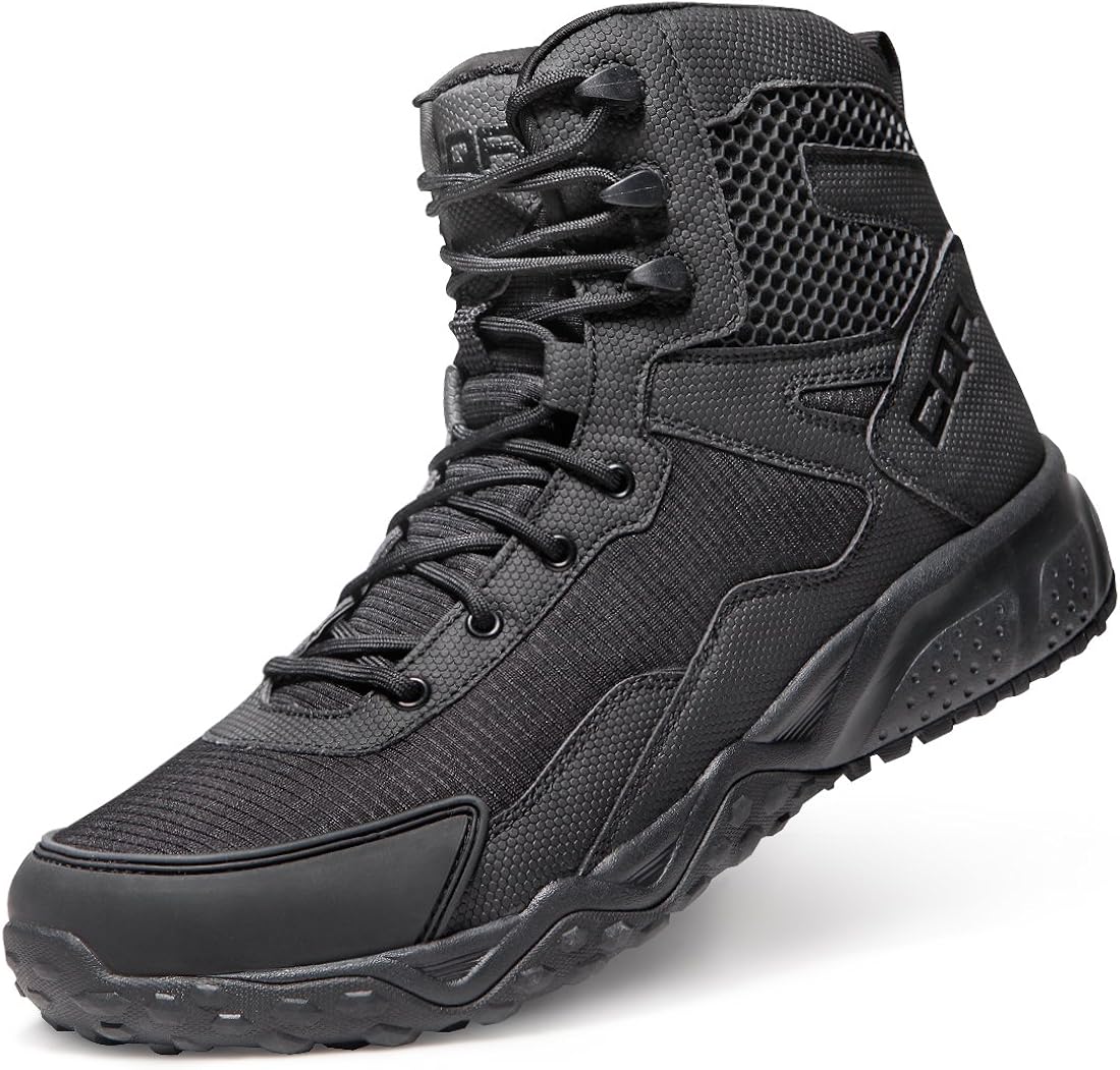CQR Men's Military Tactical Boots, Water Repellent Lightweight Mid-Ankle Combat Boots, Durable EDC Outdoor Work Boots: Shoes