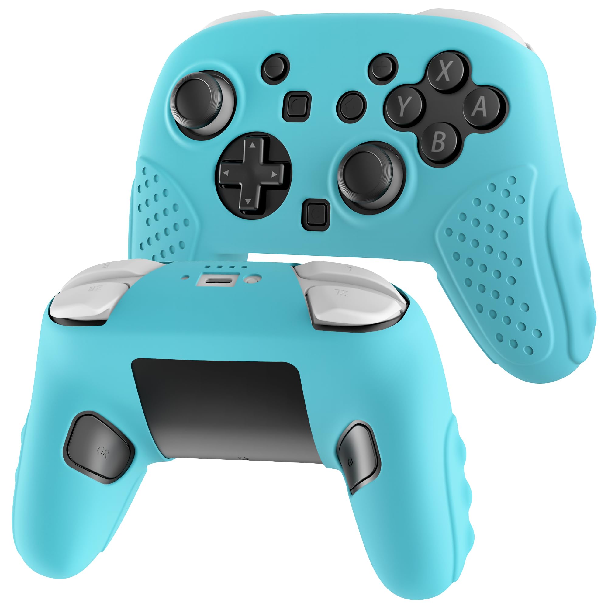 PAWDIARY Soft Switch 2 Pro Controller Case, Anti-Slip Silicone Cover Skin Compatible with Nintendo Switch 2 Pro Controller 2025, Ergonomic Comfort Grip Design Shell Protector - Blue