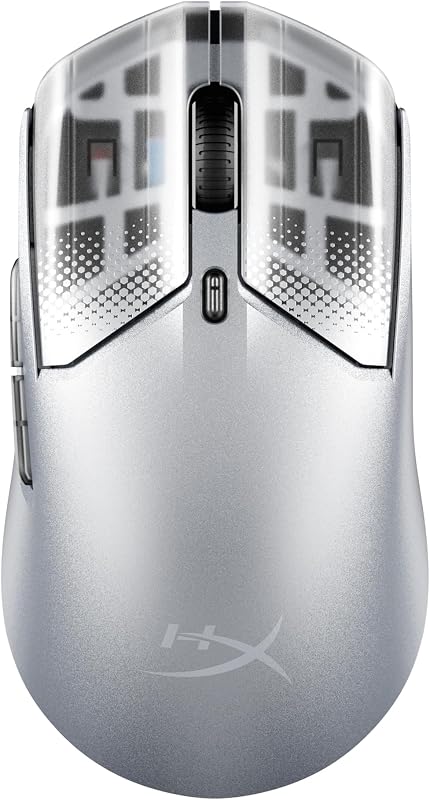 Pulsefire Haste 2 S Wireless, Souris Gaming sans Fil Ultra Légère 64 g, Coque en Alliage de Magnésium, Capteur HyperX 26K Jusqu’à 26 000 DPI, Autonomie Jusqu’à 120h, Patins en Verre, Gris