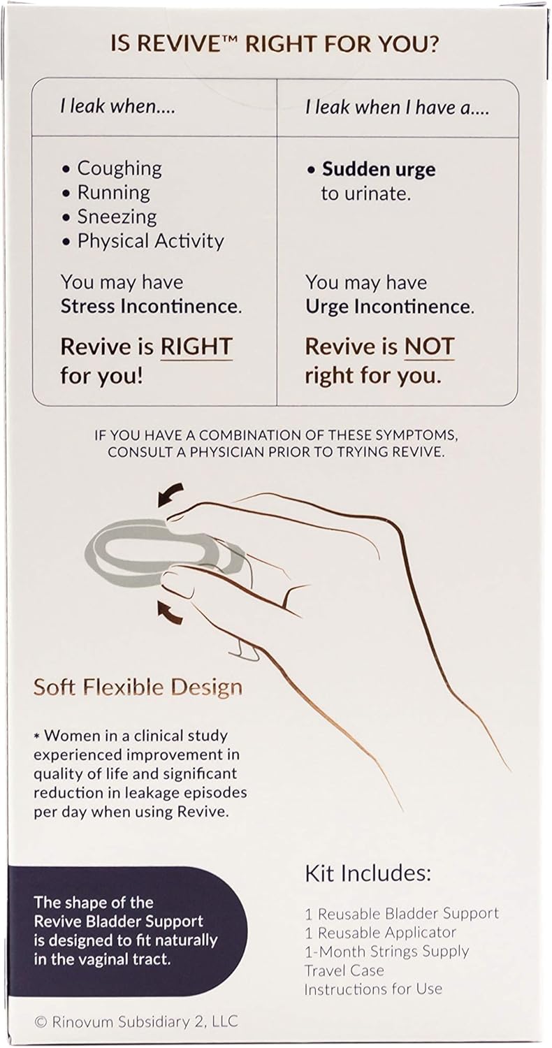 Revive Reusable Bladder Control Support for Women, 1 Month Supply, One Size Fits Most, Light Bladder Leakage Support: Health & Personal Care