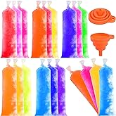 FEBSNOW 160Pcs Ice Lolly Bags Disposable Ice Popsicle Mold Bag with Funnel | Good Quality, 2x12 Inch, Easy Fill and Freeze, Ideal for Yogurt Juice Fruit Snacks, DIY Your Own Popsicles for Summer Party