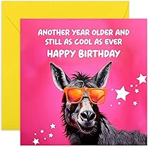Happy Birthday Greeting Card. Vector Birthday Illustration With Funny