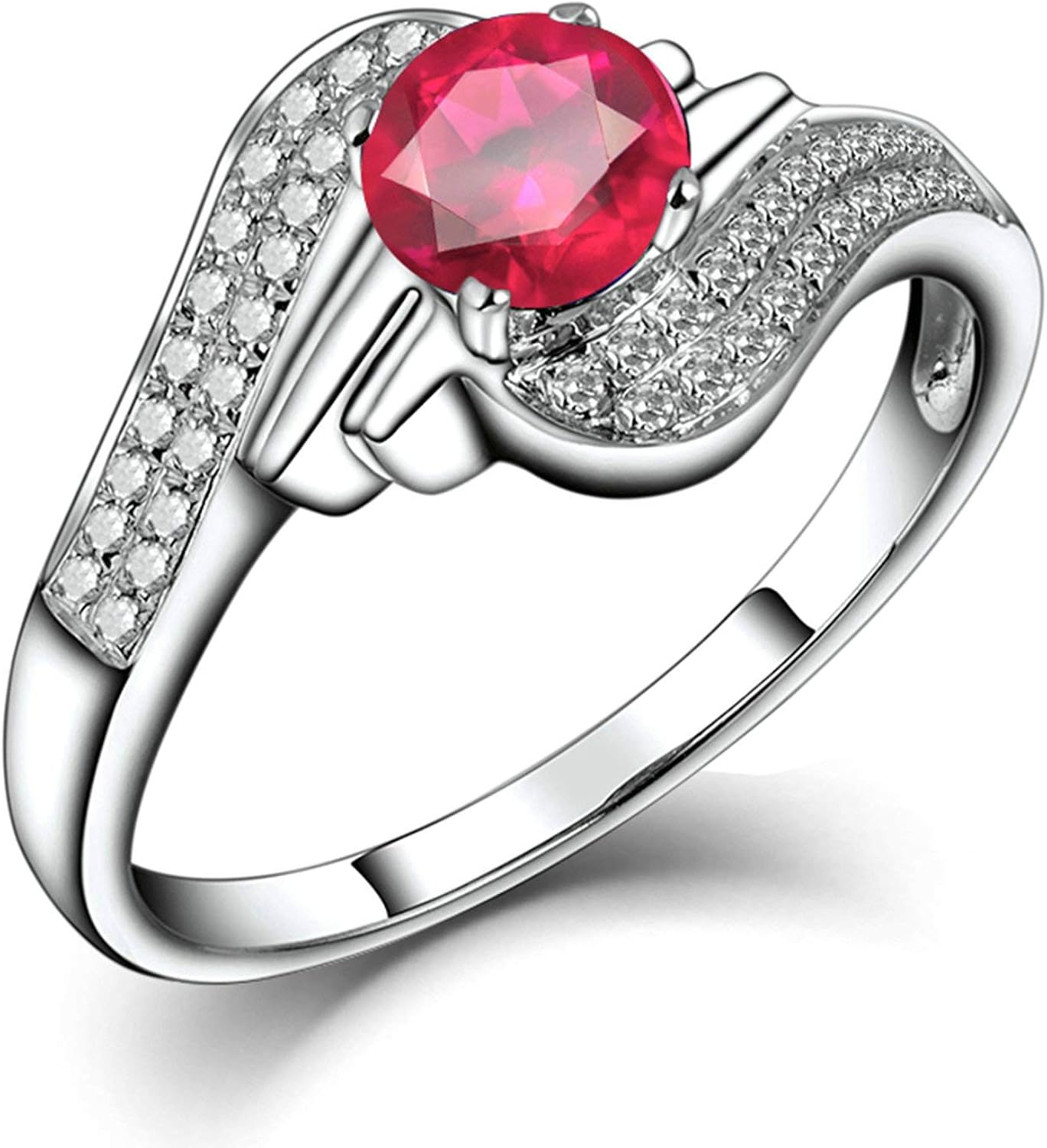 Beydodo Ruby Birthstone Rings for Women, Birthstone Rings for Mothers