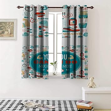 Amazon Com Flyerer Fitness Window Curtain Fabric You Can Do Much