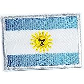Mini Small Flag 1.2X1.7 Inch. Argentina Flag Country Patch Embroidered Military Tactical Flag Patches Badge Repair Patches for Hats, Jackets, Shirts, Vests, Shoes, Jeans (03)