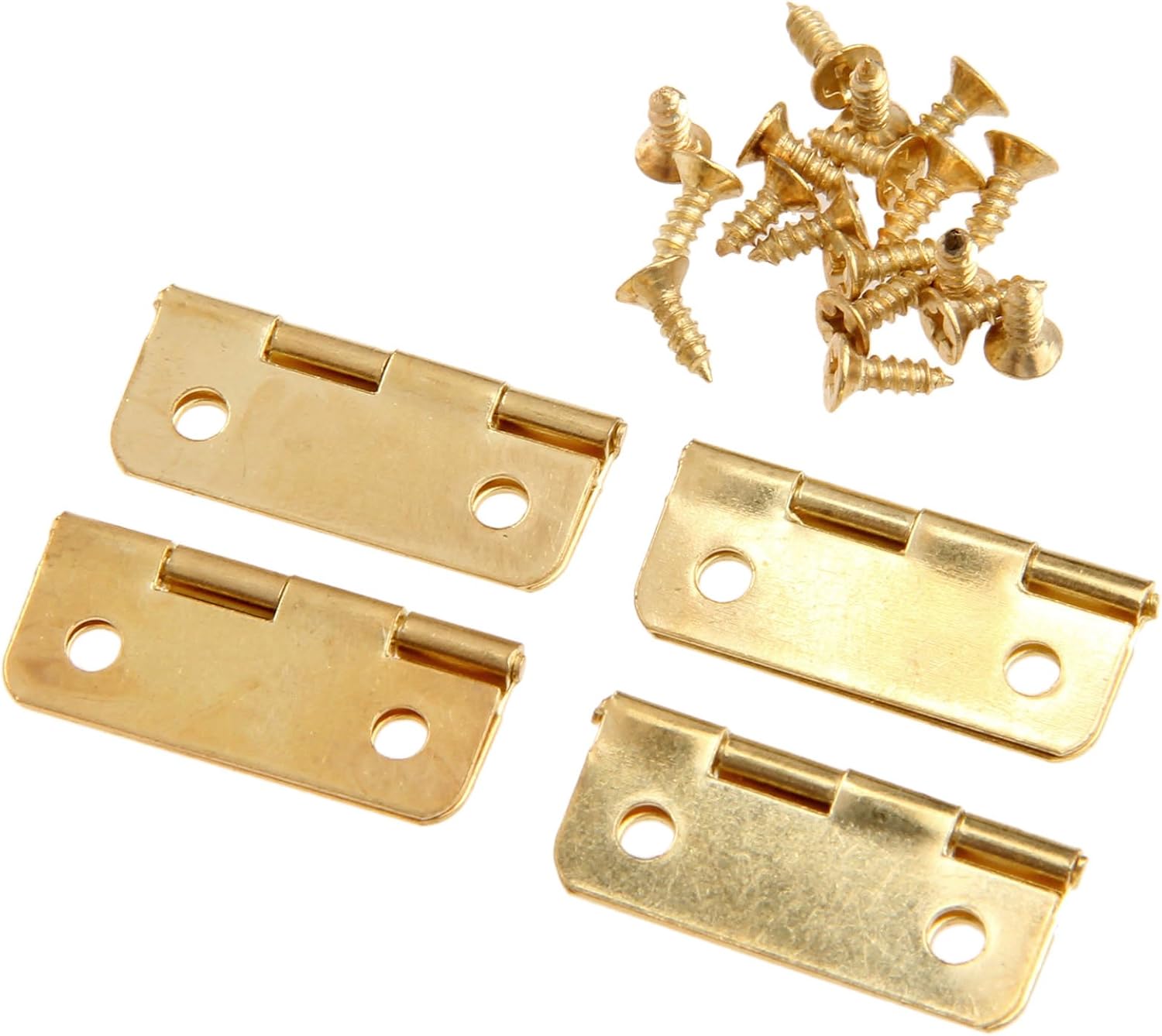 4Pcs 0.94"x 0.71" Mini Metal Hinges Jewellery Box Tiny Trinket Miniature Furniture Cabinet Hinges - Image 4