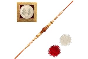 Amba Handicraft Rakhi/Rakhi for Brother/Rudraksha Rakhi/Send rakhi to USA/Rakhi for Brother with Gift Set/Rakhi Bracelet/rakhi for brother and bhabhi/Rakhi Set