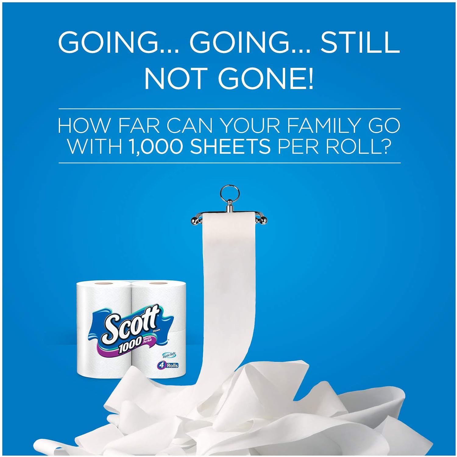 Scott 1000 Sheets Per Roll Toilet Paper, 4 Packs of 8 Rolls (32 Rolls Total) Bath Tissue: Health & Personal Care