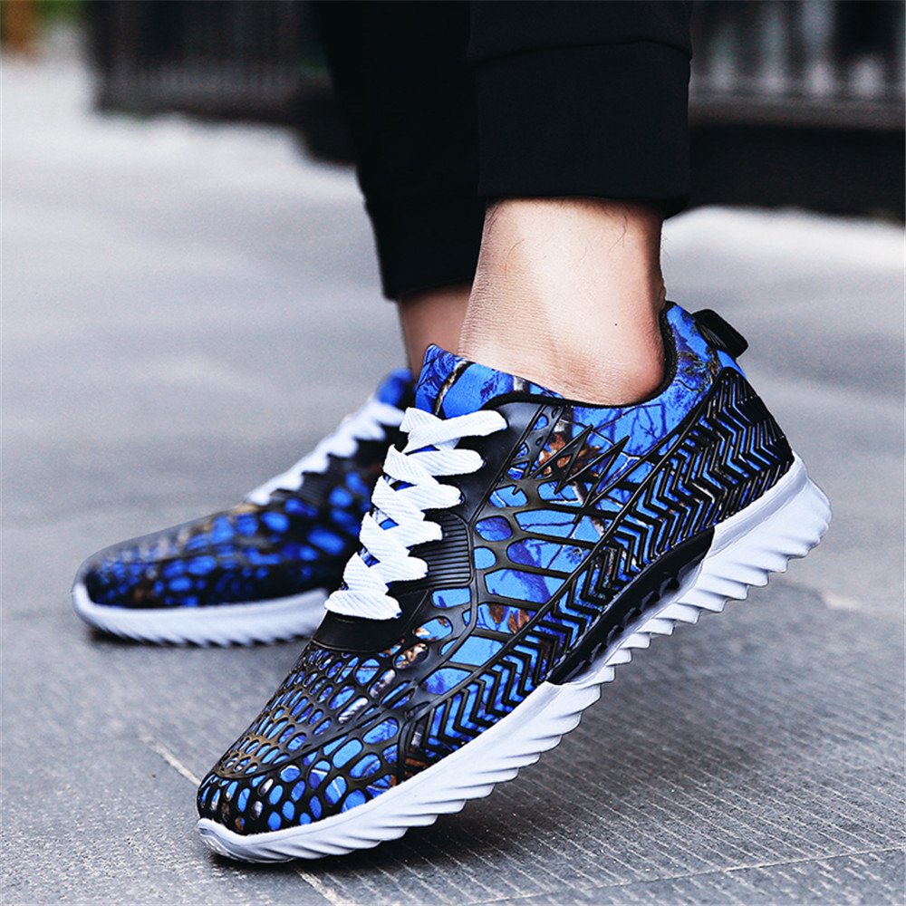 XHY Men\'s Lightweight Breathable Sports Sneakers Casual Atheletic Running Shoes Jogging Climbing Gym Couples\' Blue Size 10.5(Men)