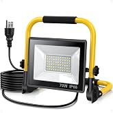 LED Work Light 10000 Lumens, Portable Work Light with Stand, 72 LED COB 6500K, IP66 Waterproof Outdoor Lights, 360&deg; Adjustable Mechanic Light for Garage, Construction, Camping, Shop Lights for Garage