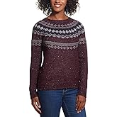 Weatherproof Vintage Ladies' Fairisle Sweater/Wine/Large