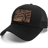 Fishing Gifts - Mesh Fishing Hats for Men, Birthday Fathers Grandparents Gifts for Men Dad Husband Fisherman Premium Embroidered Fishing Trucker Hat Black