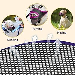 LUCKYPAW Dog Muzzle, Patented Mesh Muzzle for Large