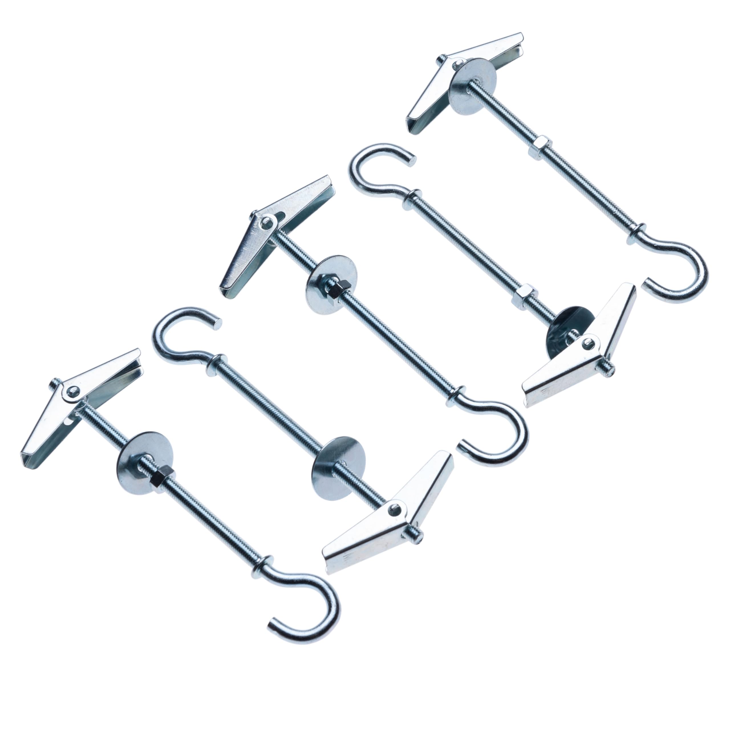 Keple M5 Ceiling Hooks, 5mm x 90mm, Plasterboad Hangers, Spring Toggle Wing Bolts, Cavity Wall Fixing, Drywall Butterfly Anchor Eye Screw, Swag Hangers for Lamps, Plants (5pcs)