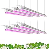 Barrina LED Grow Light, 252W(6 x 42W) 4ft T8, Full Spectrum, V-Shape with Reflector, Linkable Design, Plant Lights for Indoor
