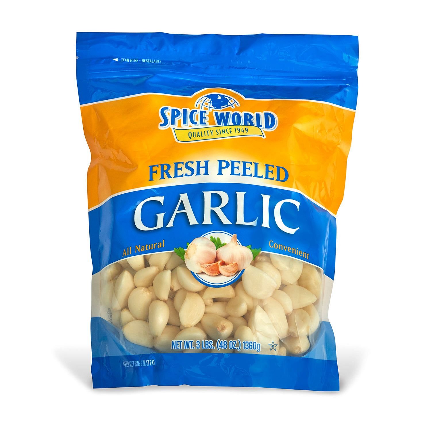 Peeled Garlic 3 lbs. (pack of 4) A1 Grocery & Gourmet Food