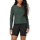 ODODOS Women's Long Sleeve Performance T-Shirts - Ultra Soft odSTRATUM Tech Crew Neck Tee UPF 50+ Essential Crop Top