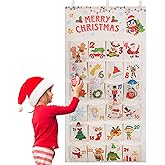 HOWAF Fabric Christmas Advent Calendar (Countdown to Christmas) for Xmas Holiday Home Wall Decoration, 24 Days Mystery Christ