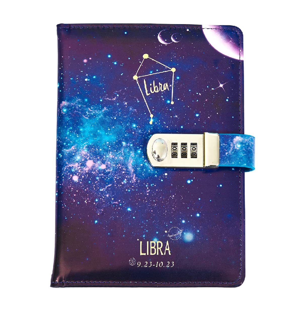 LinYesh Journal with Lock for Women, Lockable Diary for Women Men Girls Boys Teens Kids, Personal Constellations Starry Sky Notebook, A5 21 x 15cm