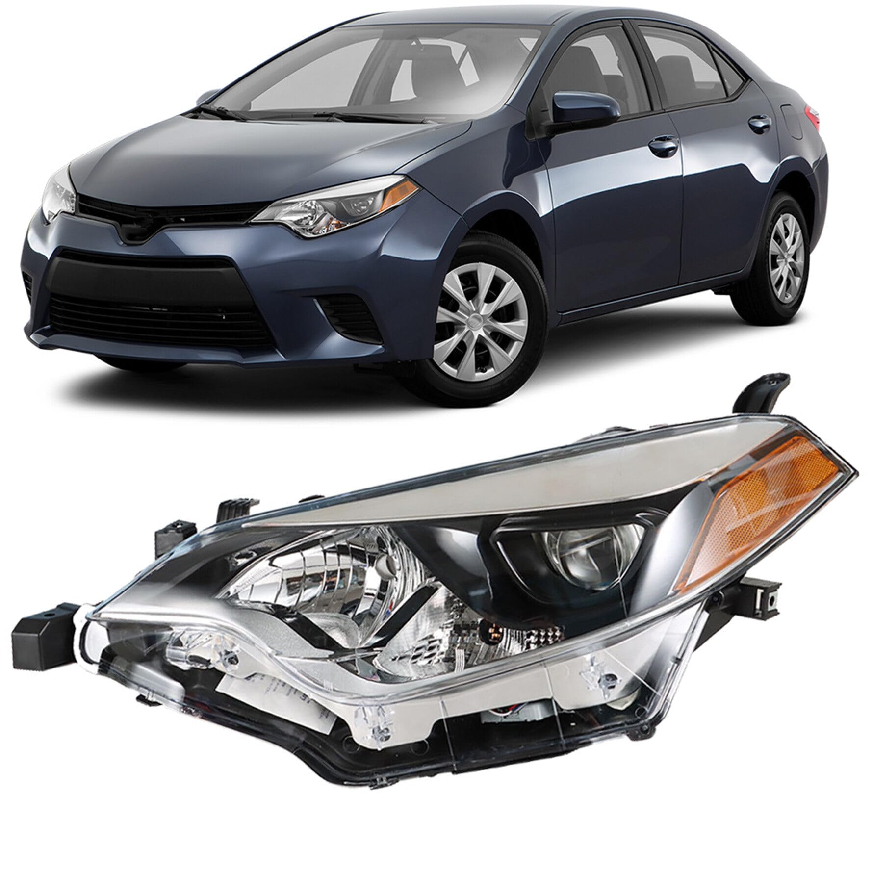 Photo 1 of Silscvtt Headlight Front Head Lamp Replacement for Toyota Corolla 2014 2015 2016 Projector Headlight Left Side (Driver Side)