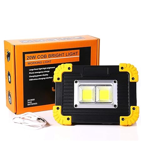 PSATO Luz De Trabajo LED De 20 W, Proyector Recargable IPX4 ...
