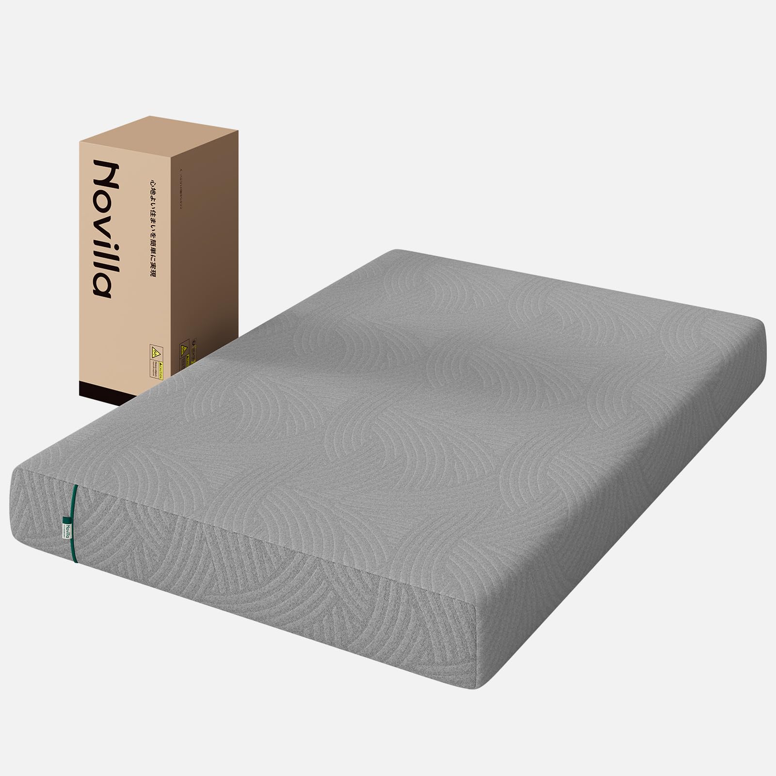 Novilla Green Tea マットレス セミダブル やや硬め 厚さ21cm 緑茶成分 3層構造竹炭入り 吸湿脱臭 高反発 高密度ウレタン ジェルメモリーフォーム 低反発 寝姿記憶 湿気調整 体圧分散 ベッドマットレス 寝返りサポート 通気性 静音 底付き感無し 敷布団 高耐久性圧縮梱包 グレー 120×195×21cm商品画像