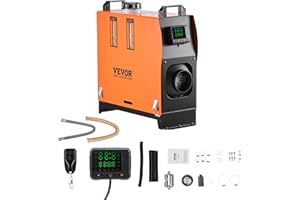 VEVOR 8KW Diesel Heater All in One, DC12-24V, Fast Heating Diesel Air Heater with Remote Control and Color Digital Display, Low Noise, Voice Announcement, for RV, Truck, Camper, Van, Boat and Trailer