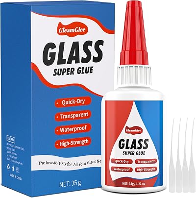 GleamGlee 35g Glass Glue Instant Ultra Strong Clear Adhesive for Glass