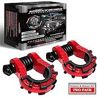 AUTMATCH D Ring Shackles 3/4" Mega Shackle (2 Pack) 68,000Ibs Break Strength - Heavy Duty Clevis Shackle 7/8" Screw Pin & Iso