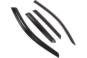 TuningPros Outside Mount Window Vent Visors Rain Guards Compatible with Audi Q3 2013-2016 | Side Window Wind Deflectors Rain Shields | Smoke Tinted, 4 Pcs Set, DGWV-775