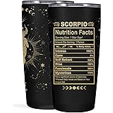 Scorpio Zodiac Cup, 20 Oz Astrology Tumbler, Witchy Gothic Gifts - Stainless Steel Insulated Constellation Tumbler