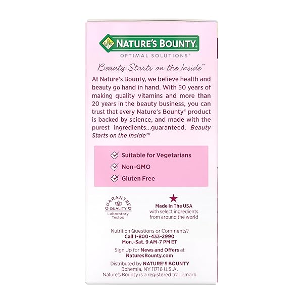 NATURE’S BOUNTY OPTIMAL SOLUTIONS HAIR GROWTH SUPPLEMENT WITH BIOTIN, HAIR GROWTH VITAMINS WITH BIOTIN SILICON & ARGININE, 1 PER DAY, 30 CAPSULES, ONE MONTH SUPPLY