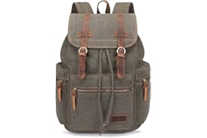 Vintage Canvas Backpacks Mens Rucksacks Casual Canvas Bags (Green)