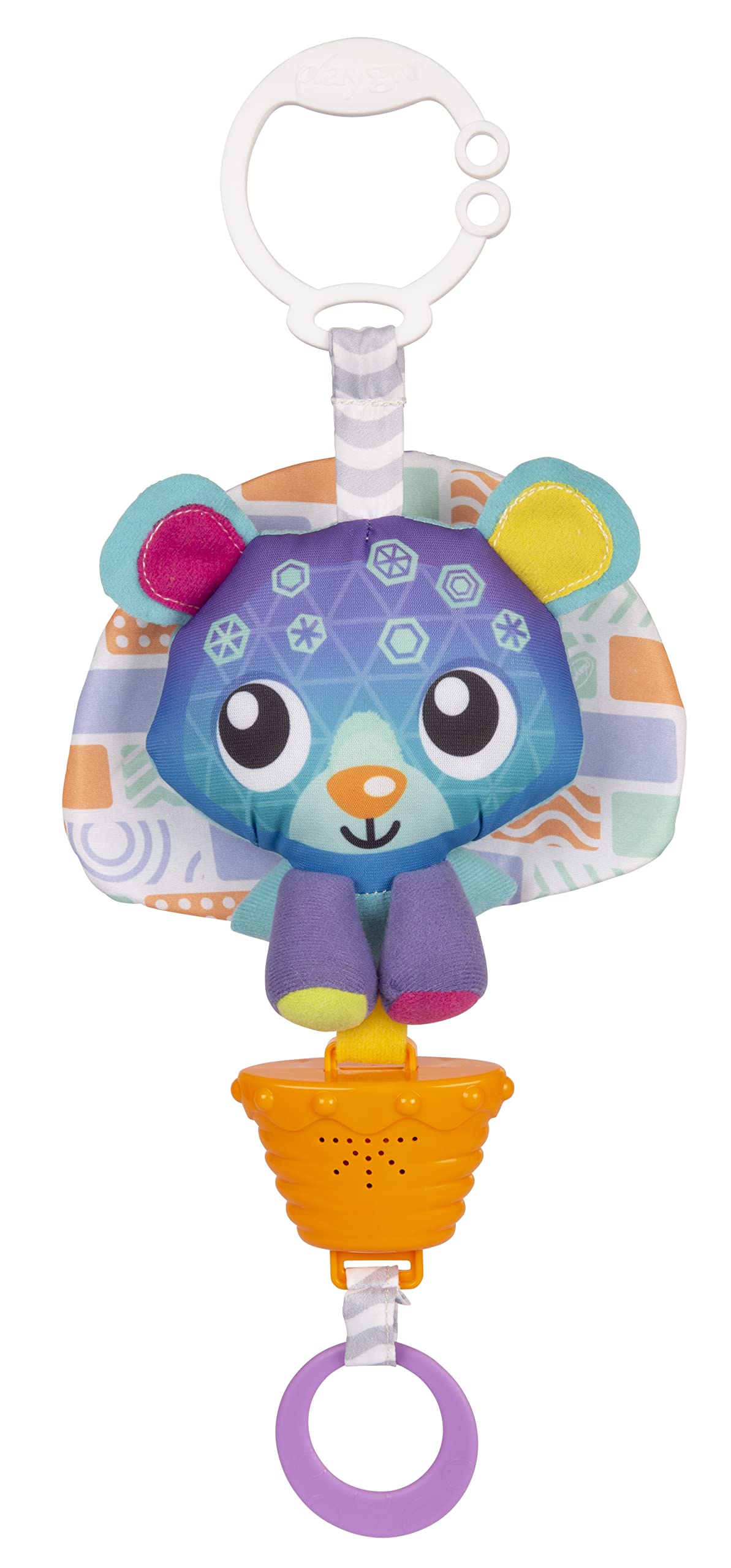 Playgro Polar Pals Musical Pull String Bear Soft Baby Toy - Delight Your Baby with Fun Joyful Music - Ideal for On-The-Go Play in Car Seats and Strollers - Hanging Musical Toy for 0+ Months