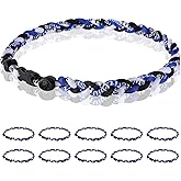 Midtatus 12 Pack Baseball Necklace 18inch, Team Gift for Baseball Funs, Three Braided Titanium Tornado Rope Design, with Muti - Color for Pick