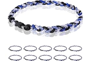 Midtatus 12 Pack Baseball Necklace 18inch, Team Gift for Baseball Funs, Three Braided Titanium Tornado Rope Design, with Muti - Color for Pick