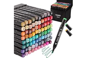 FROKO Alcohol Markers, 80 Colors Dual Tip Art Marker,Coloring Marker, markers for adult coloring books no bleeding